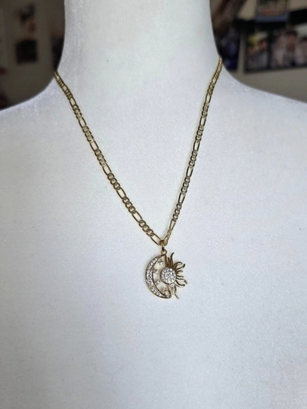Cadena Sol Y Luna Oro Laminado 14k